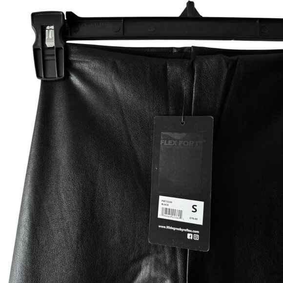 🆕 90 Degree by Reflex Leatherette Super High Rise Leggings - Picture 4 of 7